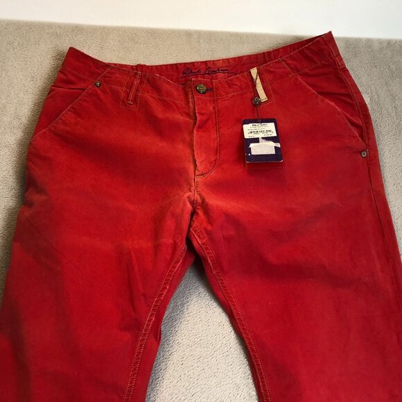 Robert Graham Mens Pants 40x35 Red Slim Fit Jeano Style Cotton Casual Trousers - Picture 11 of 16